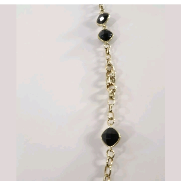 BANANA REPUBLIC BLACK STONE LAYER NECKLACE - Picture 8 of 10